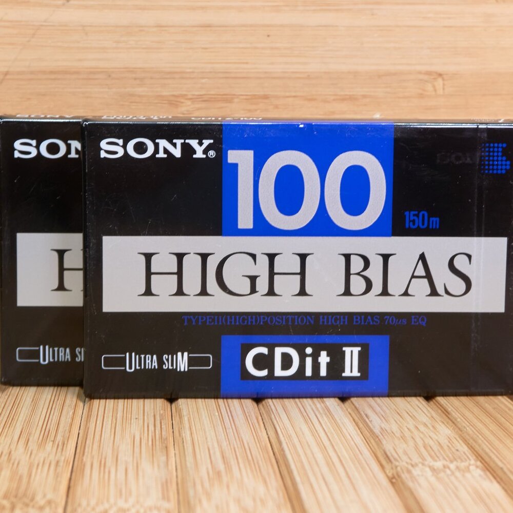 Sony CDit II 100 Ultra Slim Audio Cassette, New & Sealed, Pack of 2, Japan